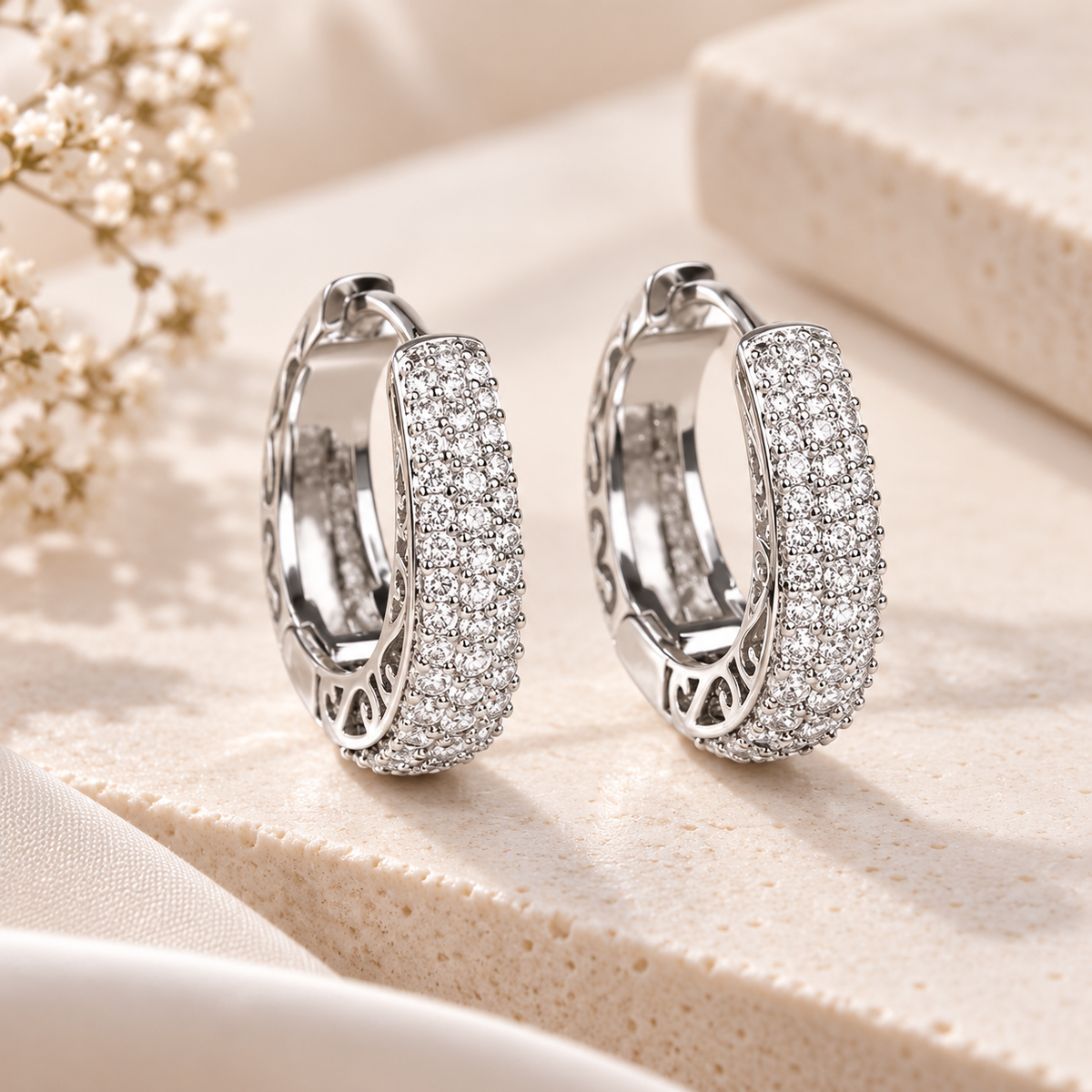 AMALA | Crystal Huggie Hoops