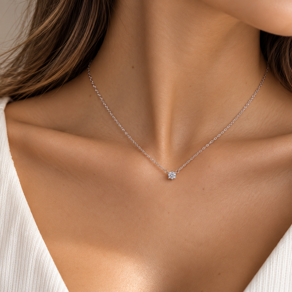 AMALA Éclat Solitaire Necklace Gold and Silver