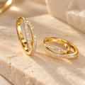 AMALA Lumière Double Hoops – 14K Gold Finish
