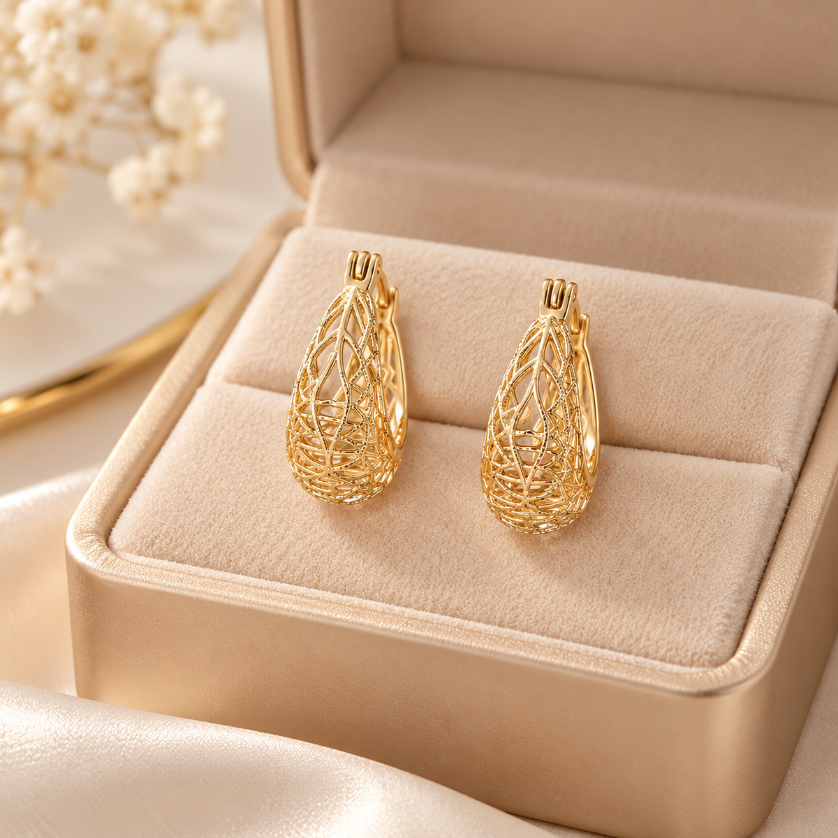 AMALA AUREA — Golden Filigree Drop Earrings