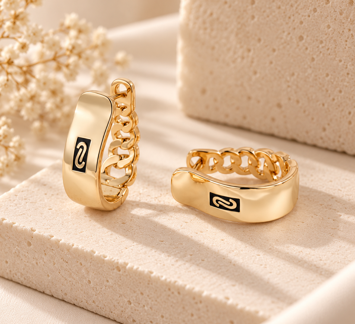 Aurea Chain Huggie Earrings
